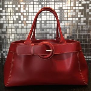 Furla Vintage Red Leather Tote